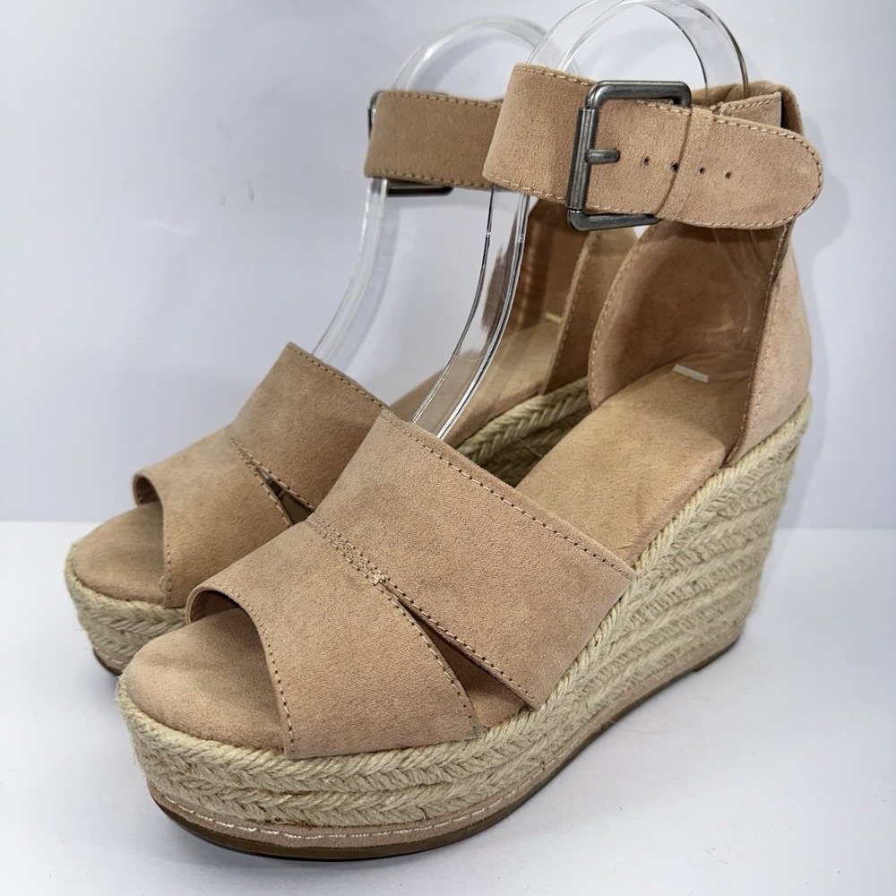 Target Open Toe Ankle Strap Espadrilles Wedge Sz 7.5